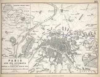Paris et ses environs, pour illustrer la bataille de Paris, 30 mars 1814, publié vers les années 1830
